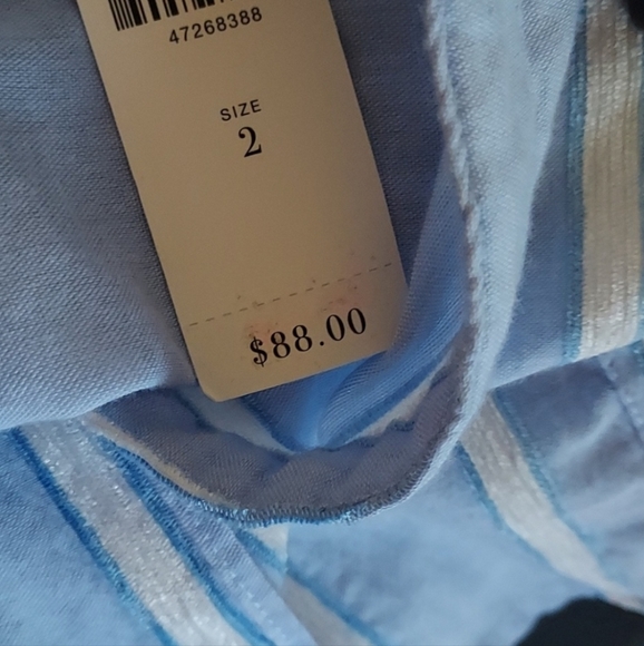 🆕 Anthropologie Top with Cinched Waist & Attached Sash Belt. Cotton/Polyester - Picture 8 of 12